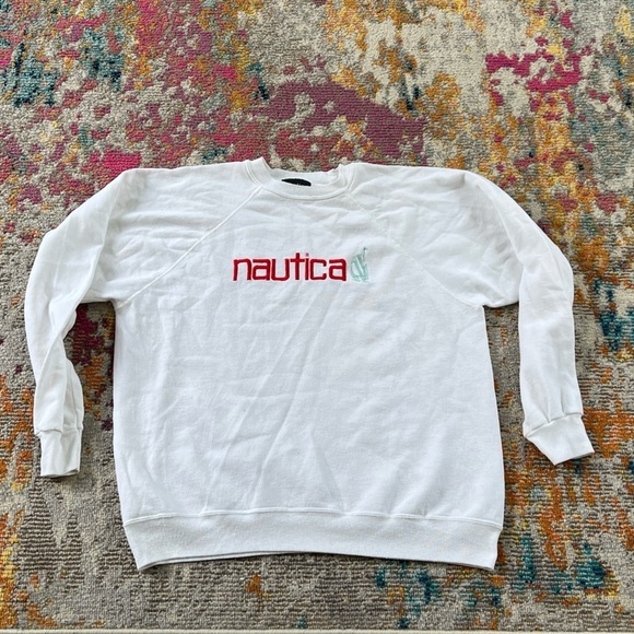 Vintage Nautica Sailing Fashion Pullover Jumper 1980s Sweatshirt - Picture 1 of 6
